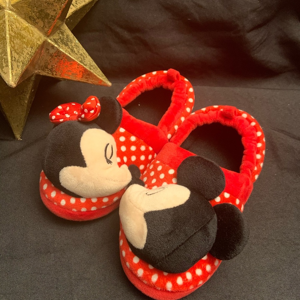 Disney-Mickey and Minnie Kids Slippers, 11-12